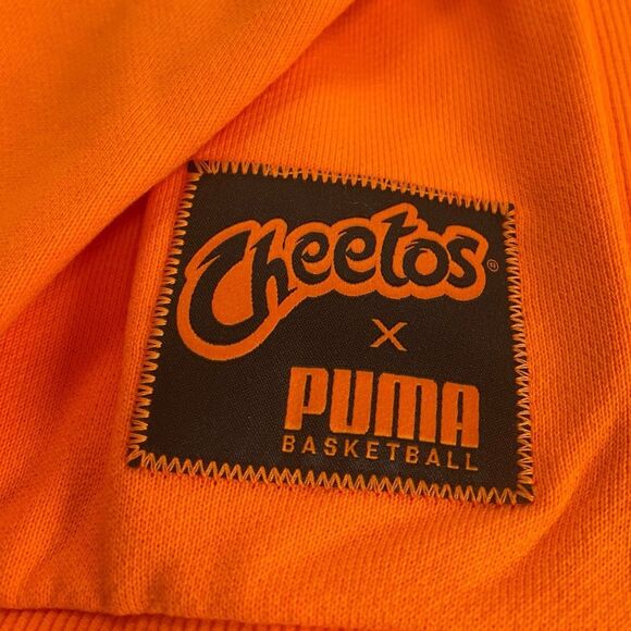 PUMA Hoops x Cheetos Orange Graphic Hoodie Mens size Large New with Tags - Picture 8 of 12